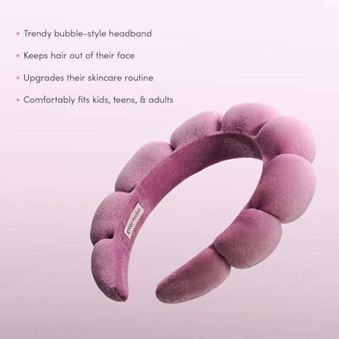 Evereden Kids Spa Headband: Stylish, Soft, & Adorable Sponge and Terry Fabric Spa Headbands for Girls - Face Wash Headband for Face Washing, Putting on Face Paint, or Just Having Fun - Image 2